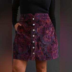 Anthropologie Pilcro Corduroy Mini Skirt